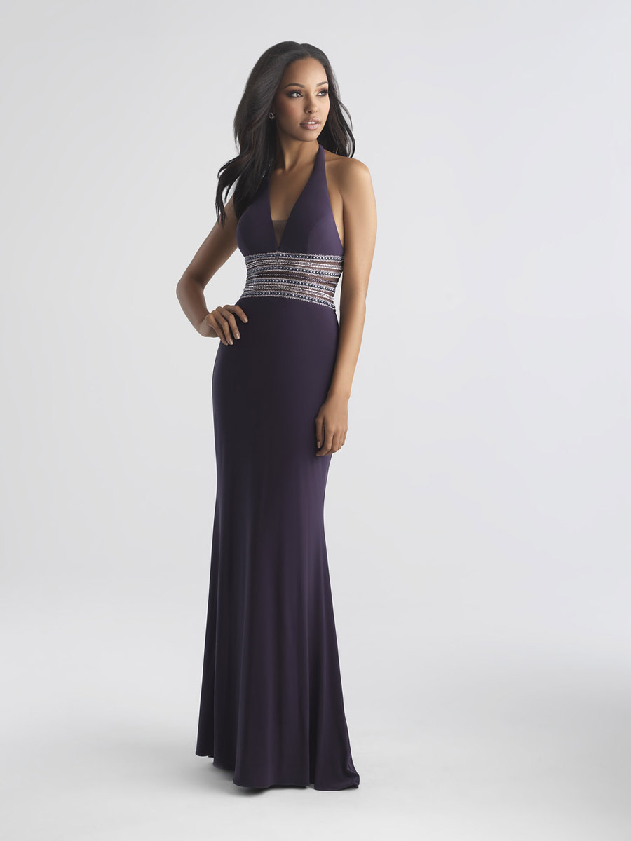French Novelty: Madison James 18-686 Sleek Halter Prom Dress