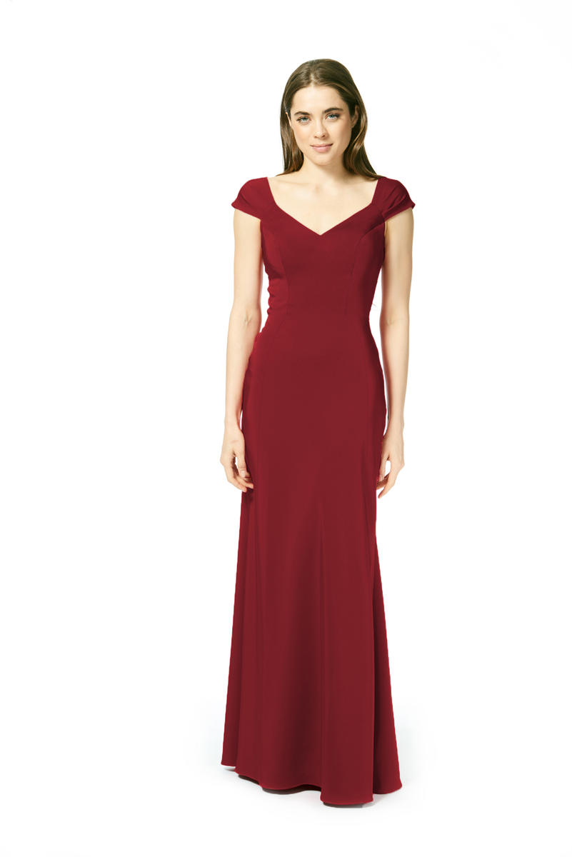 French Novelty: Size 8 Wine Bari Jay 1890 Cap Sleeve Stretch Bridesmaid ...