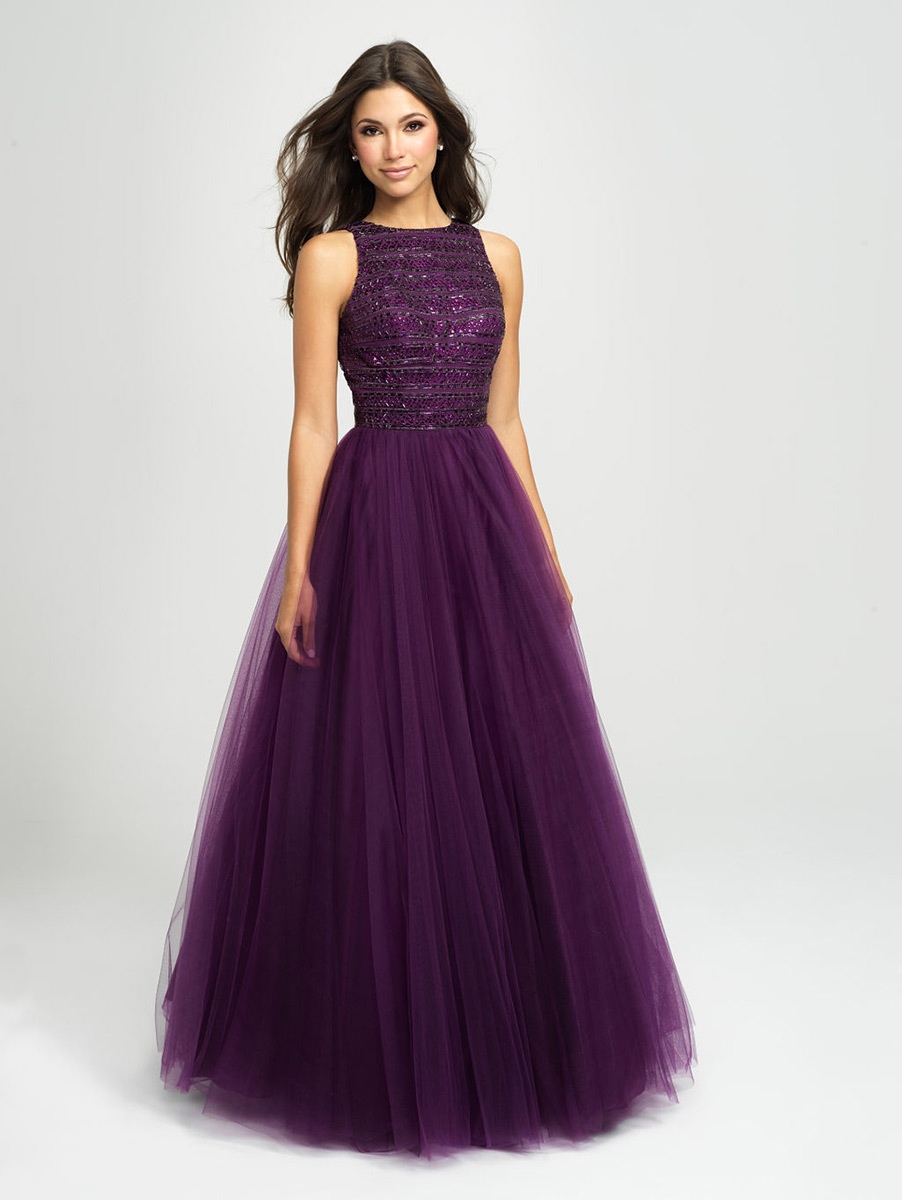 French Novelty: Madison James 19-119 Modern Open Back Ball Gown