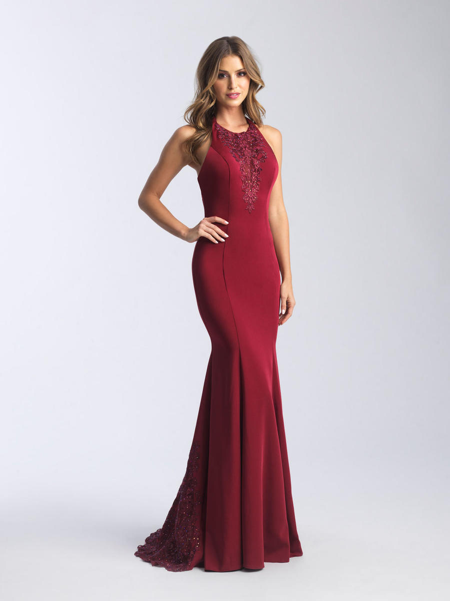 French Novelty: Madison James 20-375 High Halter Neck Prom Dress