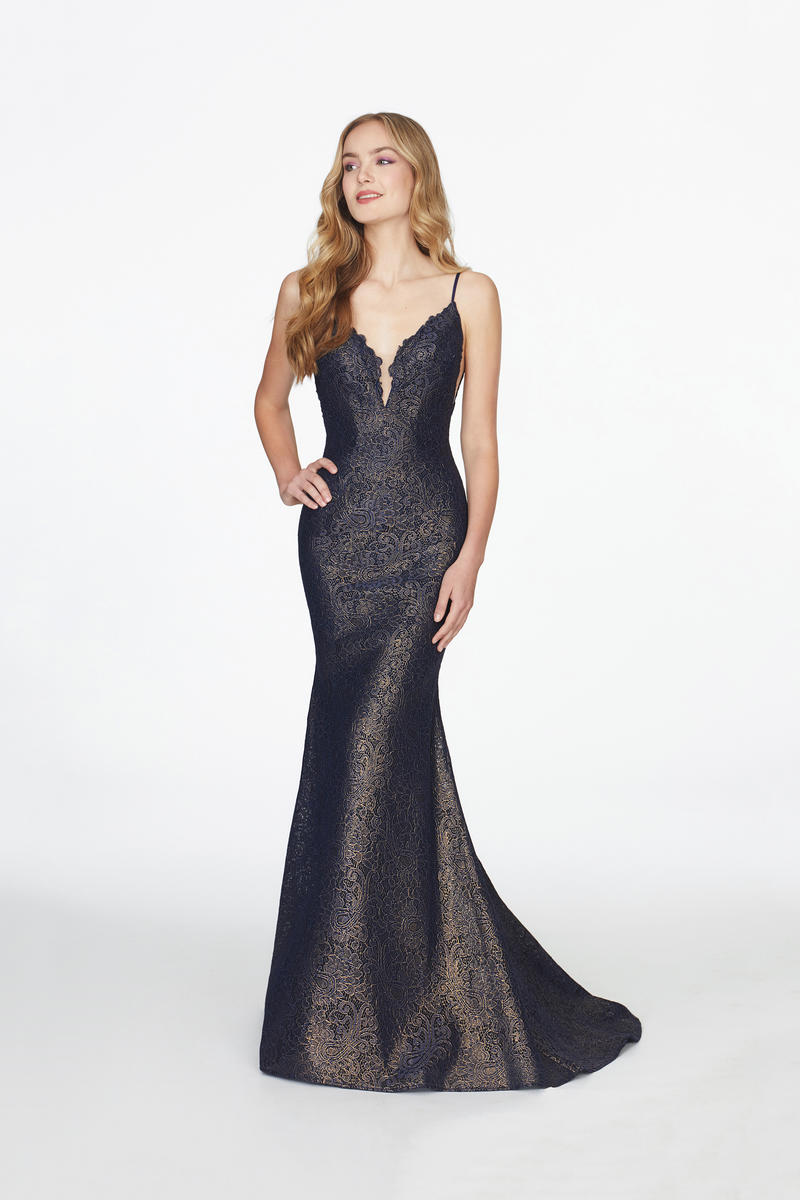 French Novelty: Angela and Alison 20041 Shimmering Lace Prom Dress