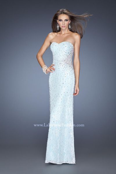 La Femme 20397 Iridescent Jewels and Pearls Gown: French Novelty