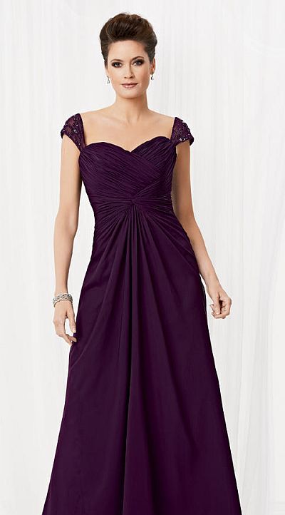 Caterina 2043 Draped Chiffon Mother of the Bride Dress: French Novelty