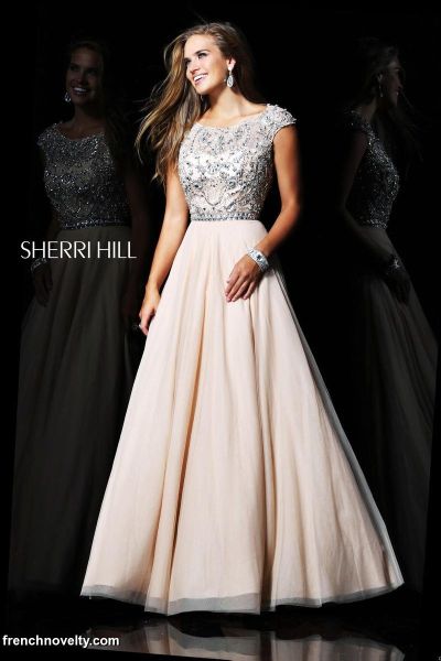 sherri hill cap sleeve dress