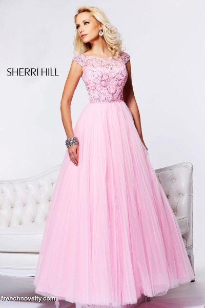 sherri hill cap sleeve dress