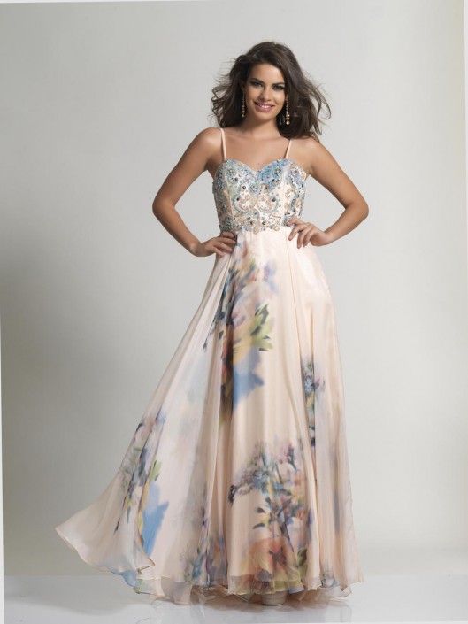 watercolor prom dress