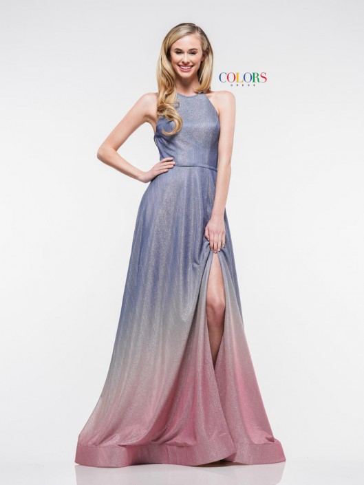 blue and pink ombre dress