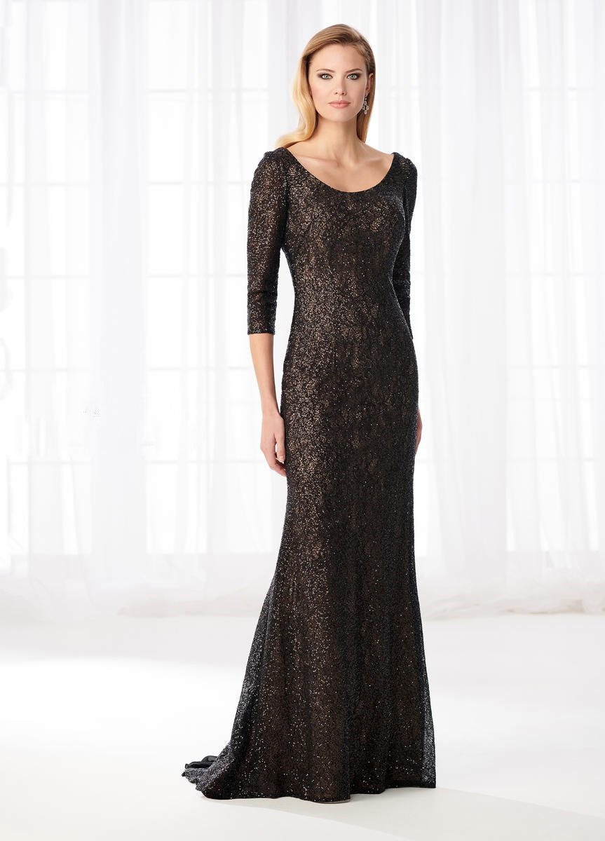 French Novelty: Cameron Blake 218608 Sequin Lace MOB Gown