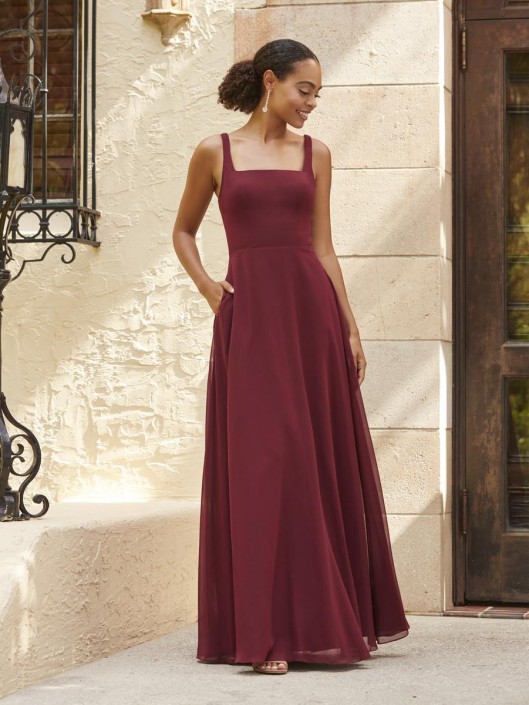 Burgundy bridesmaid on sale dresses with pockets