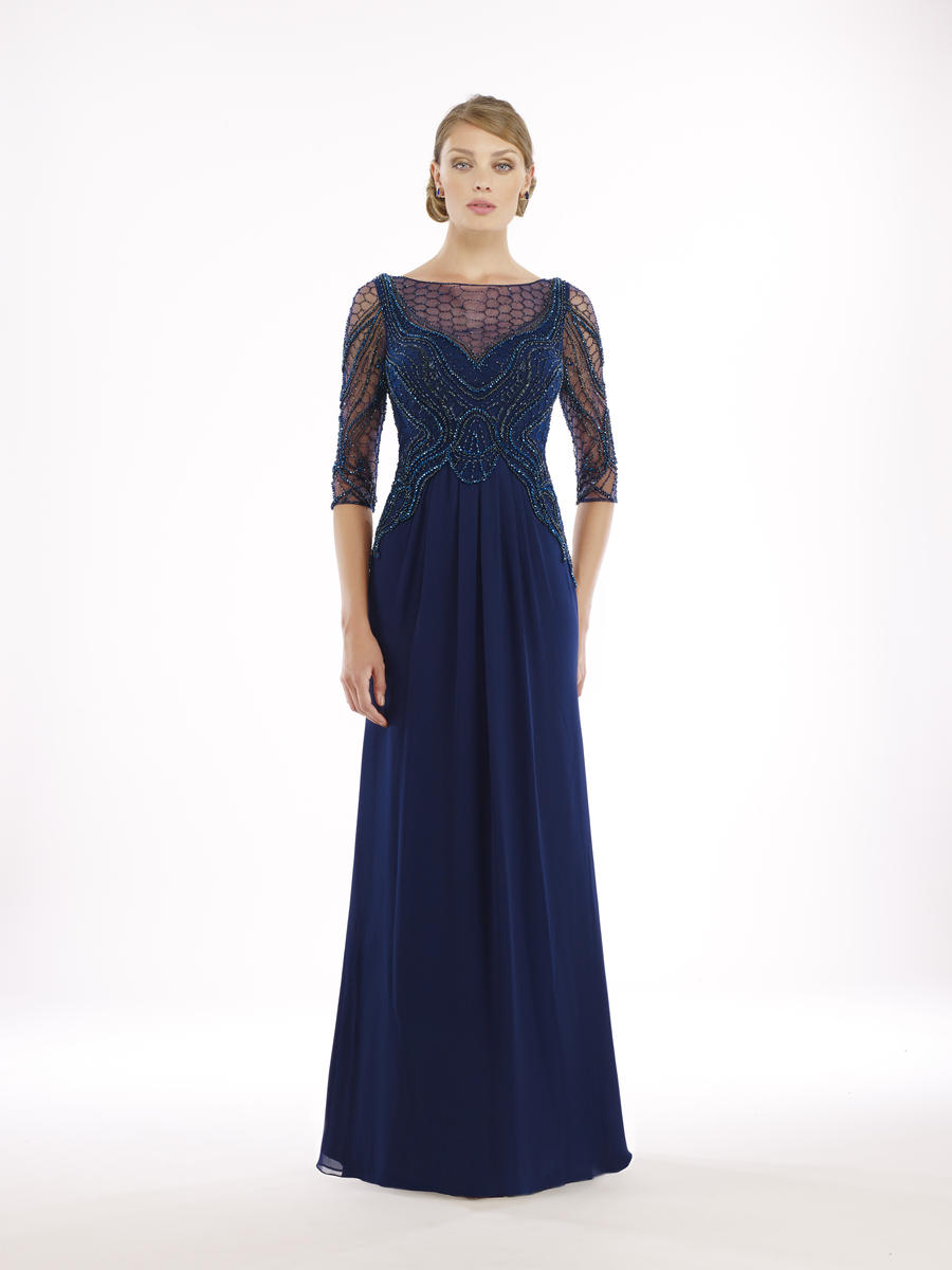 French Novelty: Rina Di Montella 2222 Sheer Sleeve MOB Gown