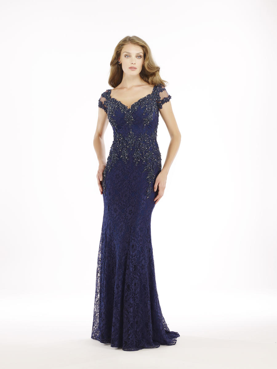 Rina Di Montella 2236 Lace Formal Gown with Beading: French Novelty