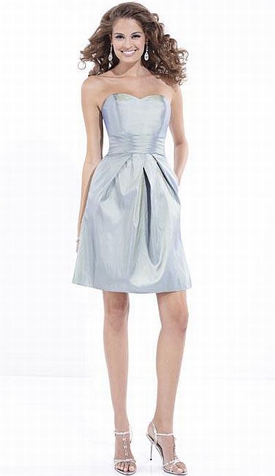 Pretty Maids Taffeta Short Bridesmaid Dress 22468: French Novelty