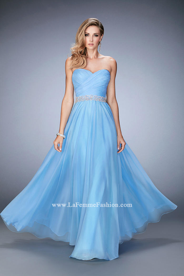 French Novelty: La Femme 22786 Prom Gown with Crystal Pearl Waist