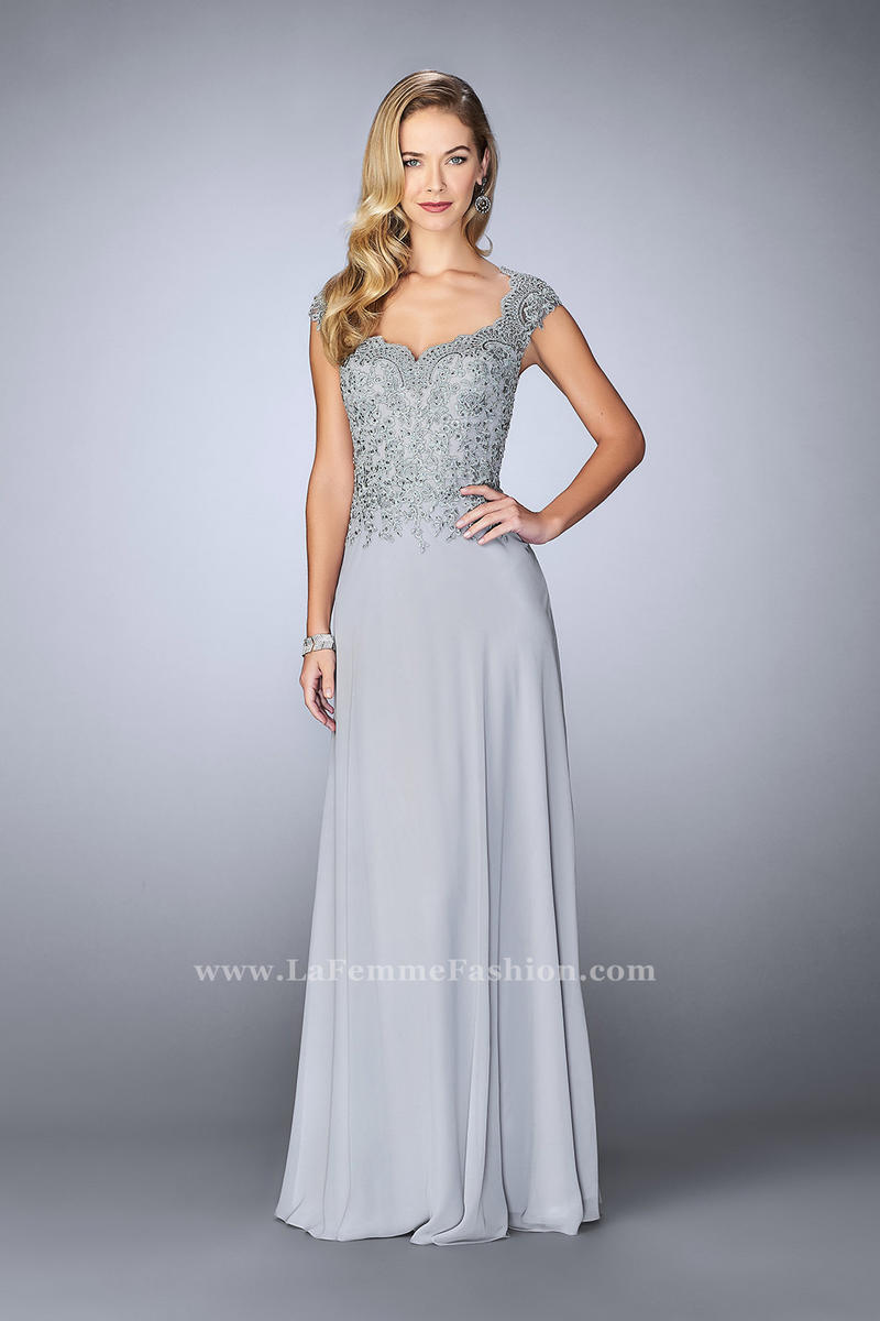 French Novelty: La Femme 23286 Beaded Lace MOB Gown