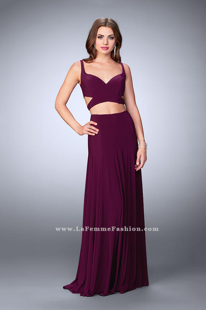 French Novelty: La Femme 23986 Jersey 2 Piece Prom Dress