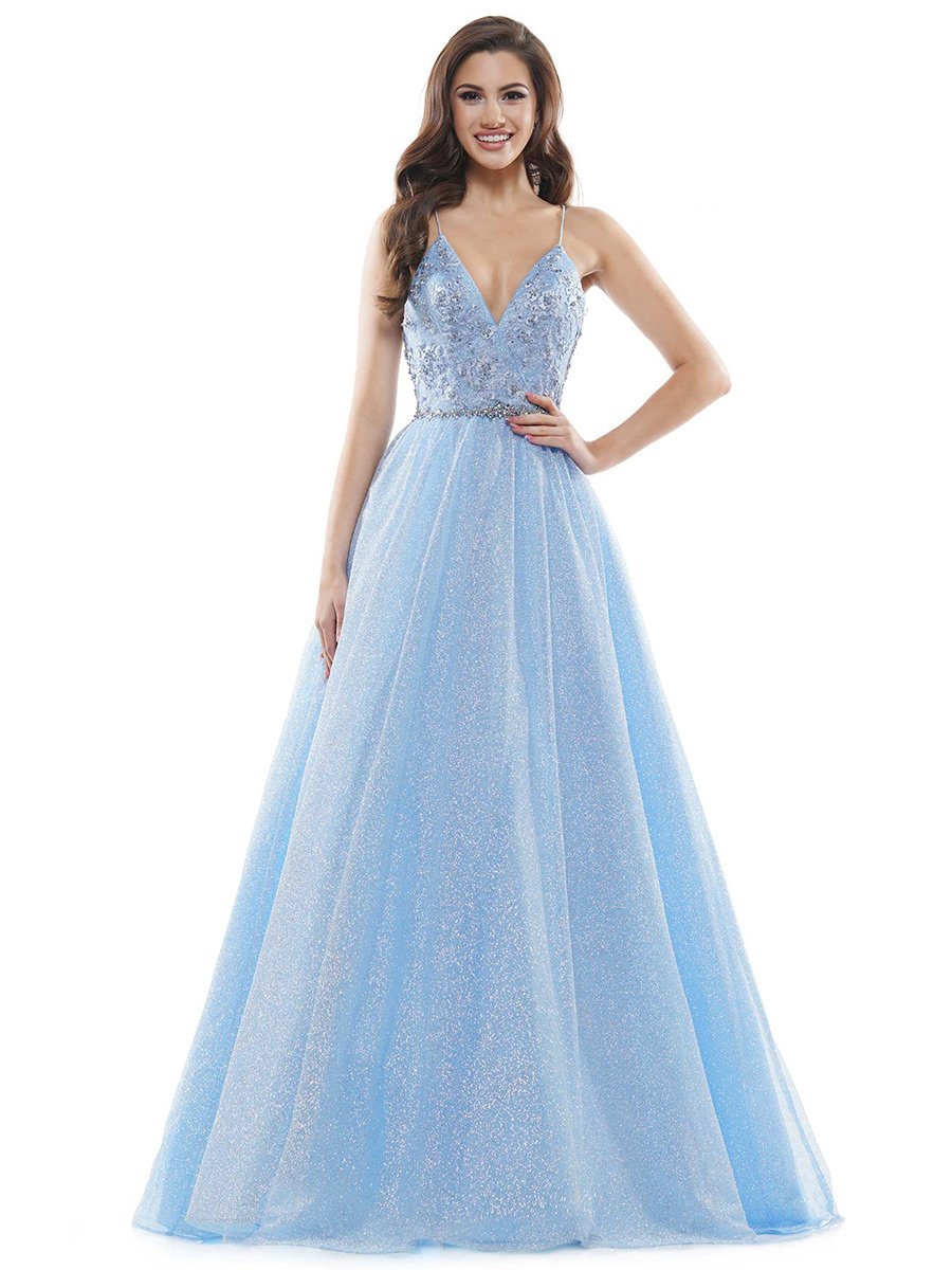 French Novelty: Colors Dress 2480 Glitter Mesh A-Line Prom Dress