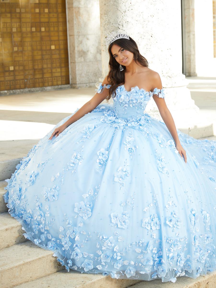 French Novelty: House of Wu 26024 Floral 3D Quinceanera Dress