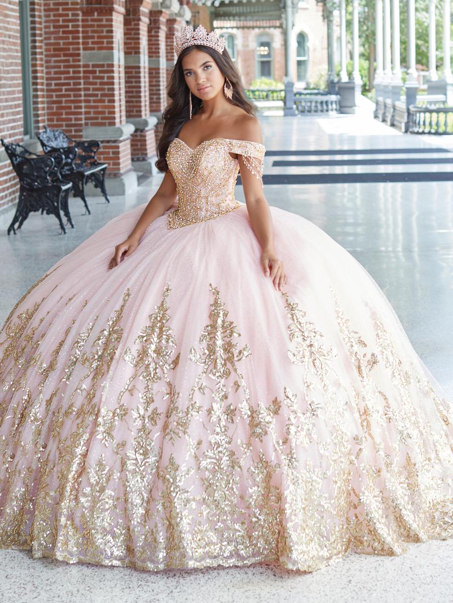 pink puffy quinceanera dresses