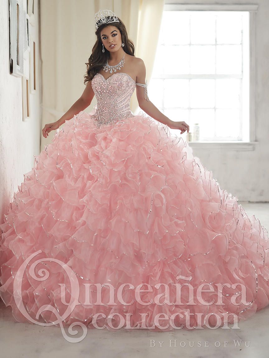 French Novelty: House of Wu 26845 Sparkling Organza Quinceanera Dress