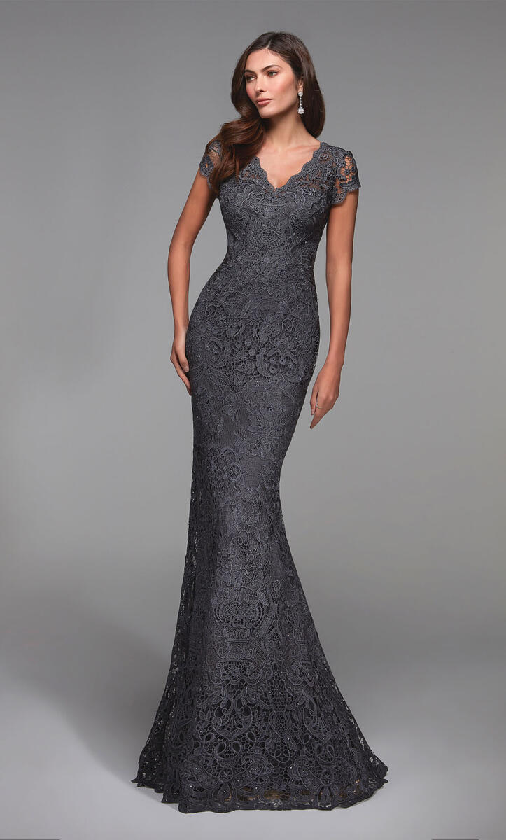 French Novelty: Alyce Paris 27478 Lace Fit and Flare Gown