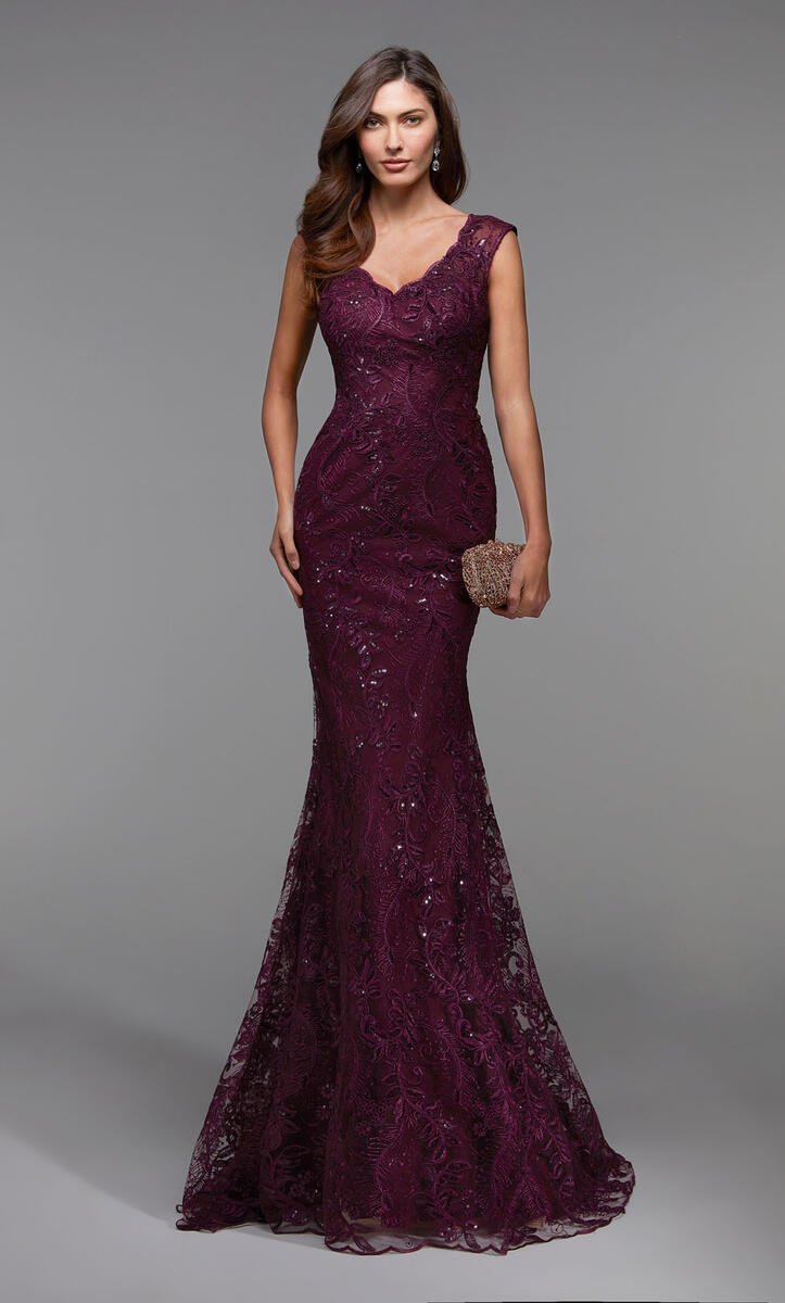 French Novelty: Alyce 27511 Lace Fit and Flare Gown