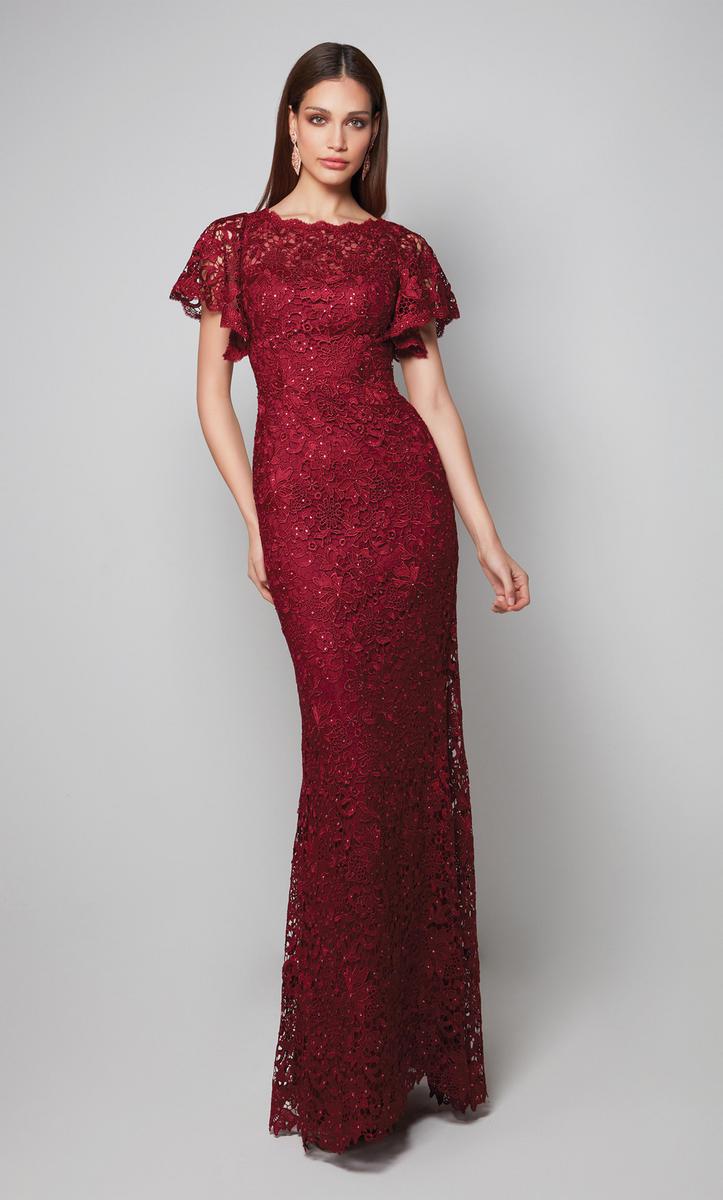 French Novelty: Alyce 27573 Lace Flutter Sleeve Gown