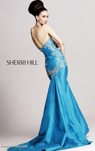 Sherri Hill Long Beaded Mermaid Prom Dress 2810: French Novelty