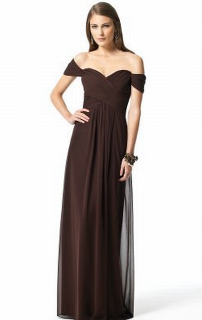 lux off the shoulder chiffon gown dessy collection