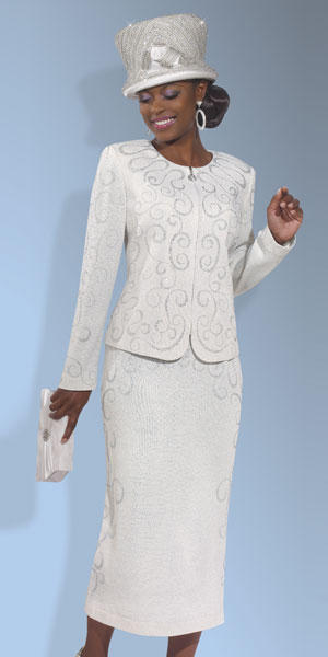 Donna Vinci 2988 Womens Knit Church Suit: French Novelty