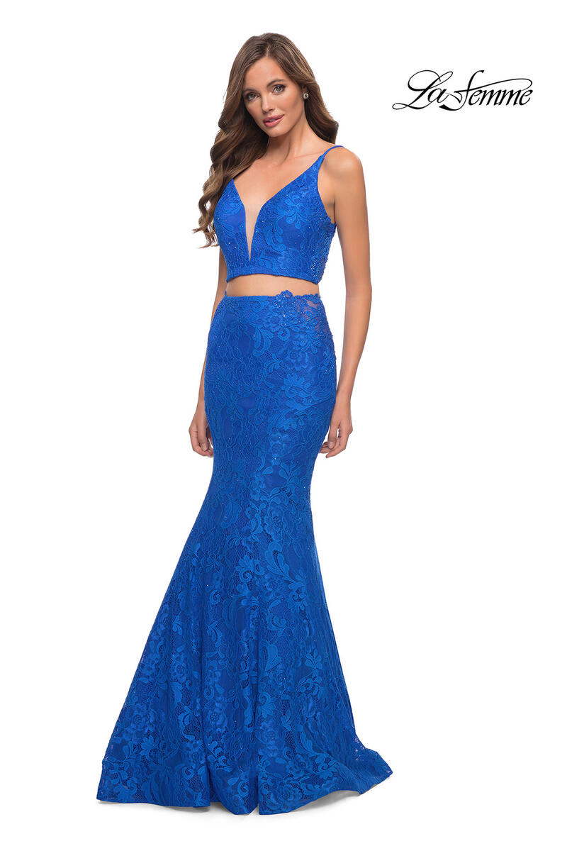 French Novelty: La Femme 29970 Lace 2 Piece Mermaid Dress