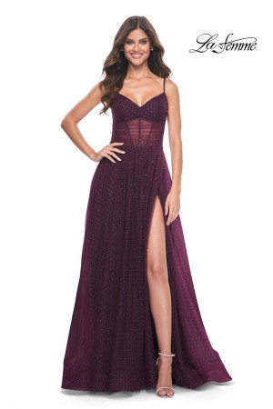 Corset-Back La Femme Sexy Long Formal Dress