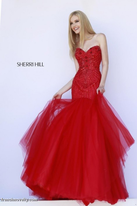 sherri hill red mermaid