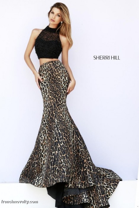 sherri hill cheetah dress