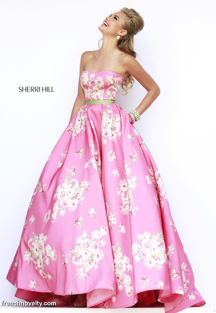 French Novelty: Sherri Hill 32128 Floral Print Gown