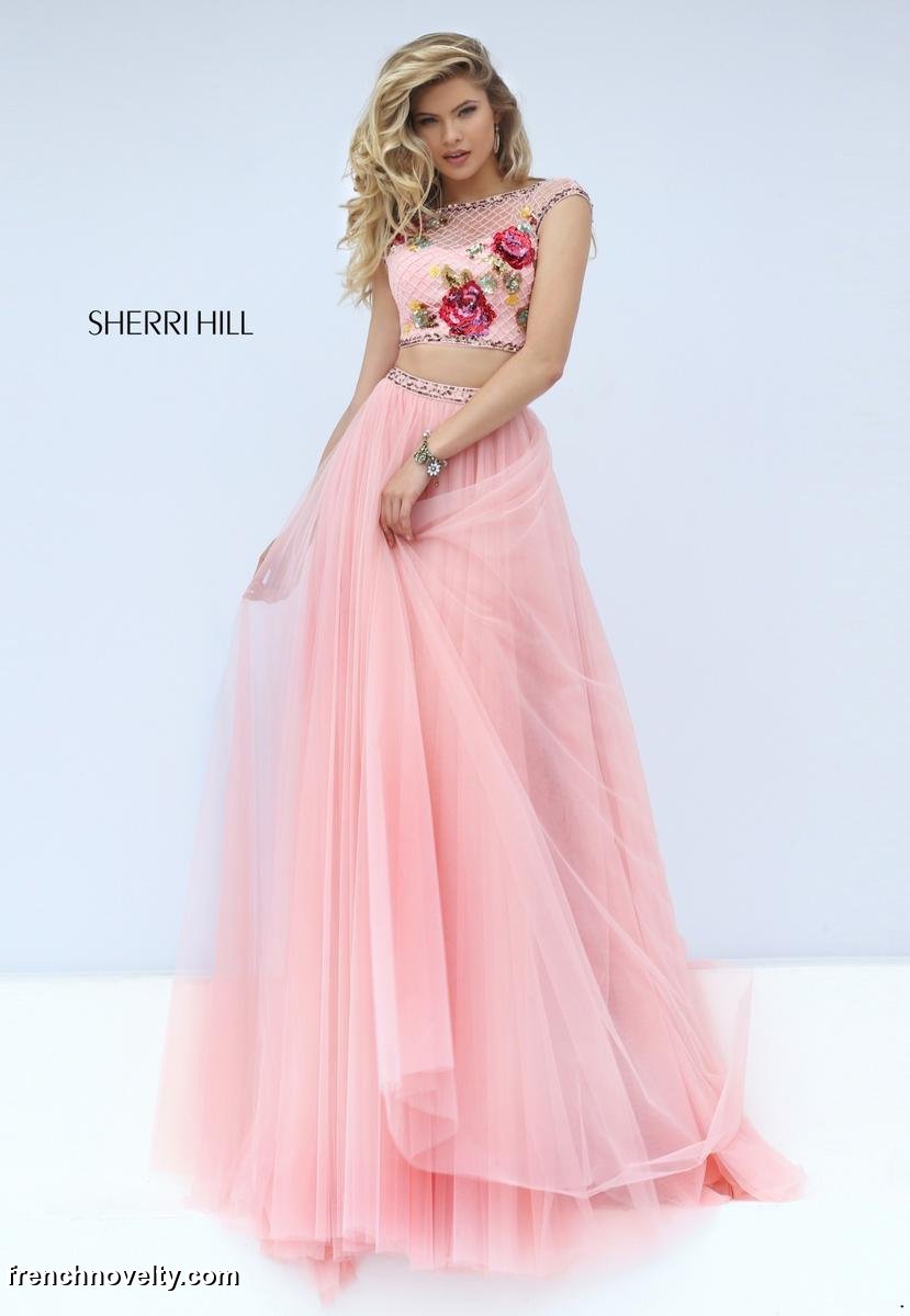 Sherri Hill 32367 Floral Design 2pc Prom Gown: French Novelty