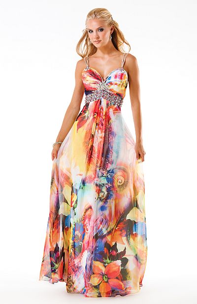 Mystique Print Chiffon Prom Dress 3244 by Bonny Bridal: French Novelty