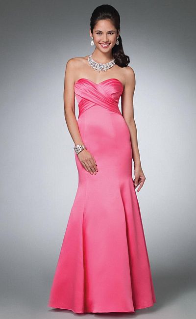 Alfred Angelo Ruched Bodice Satin Prom Dress 3521: French Novelty