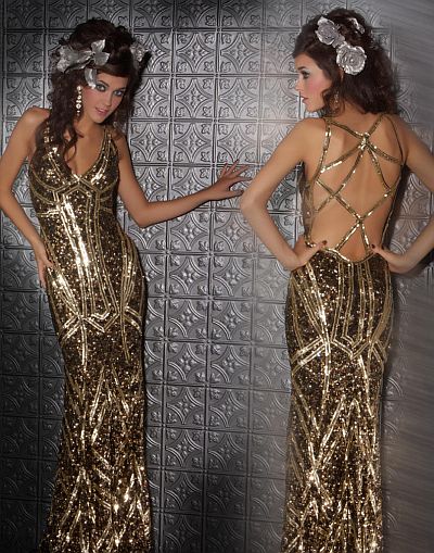 antique gold dress