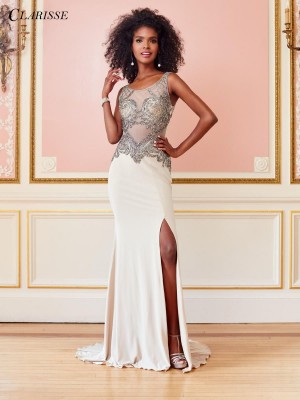 Clarisse 3542 Evening Gown with Illusion
