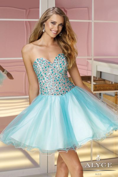 Alyce Sweet Sixteen 3589 Short Sweetheart Dress: French Novelty