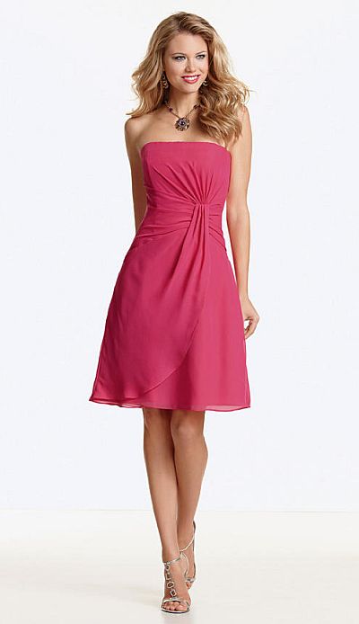 Jordan Strapless Draped Chiffon Bridesmaid Dress 383: French Novelty