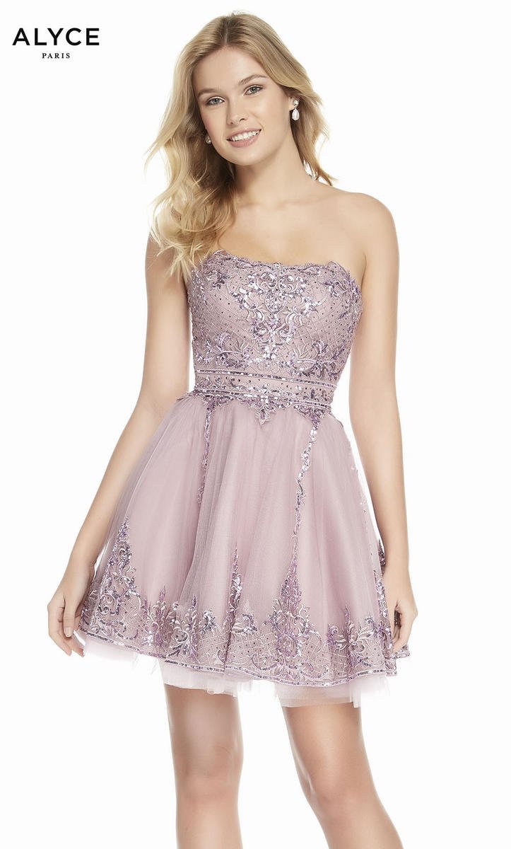 Alyce Paris 3841 Beautiful Sequin Embroidered Short Dress: French Novelty