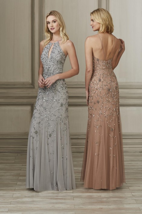 silver beaded bridesmaid dresses