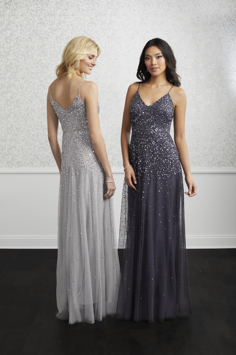 French Novelty: Adrianna Papell Platinum 40220 Beaded Gown