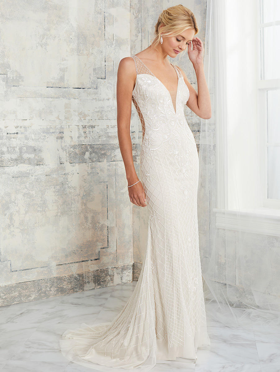 Adrianna Papell Platinum 40266 Sheer Destination Wedding ...