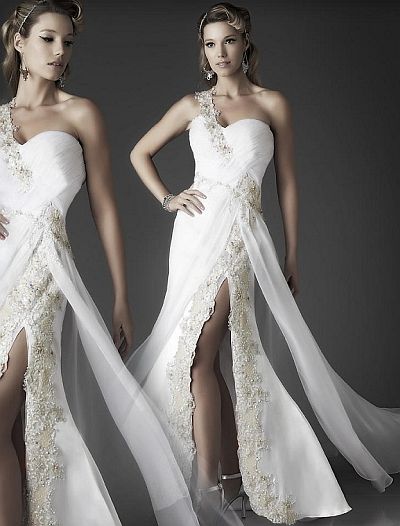 beautiful white evening gowns