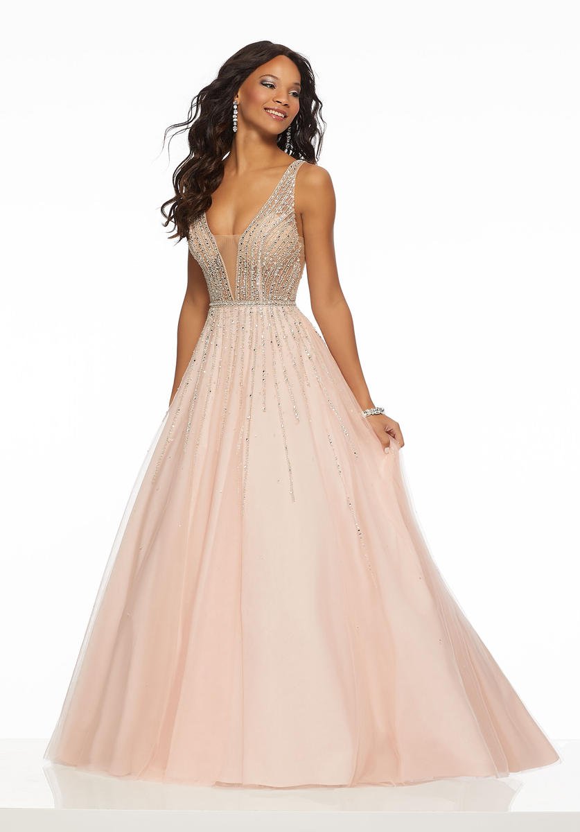 French Novelty: Morilee 43082 Crystal Prom Gown