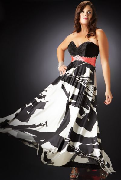 black and white plus size prom dresses