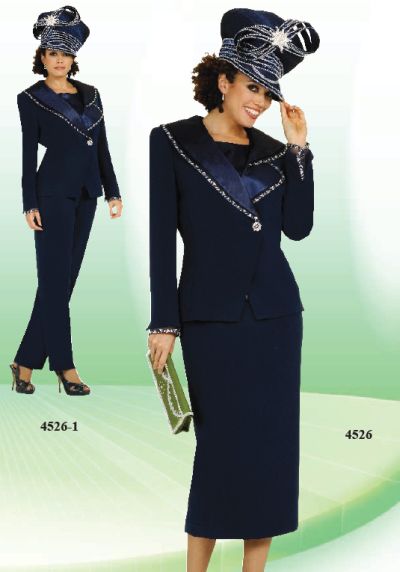 Ben Marc 4pc Womens Church Suit with Pants 4526: French Novelty