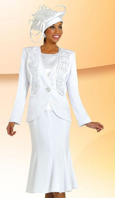 White Church Suit Ben Marc Womens 4528: French Novelty